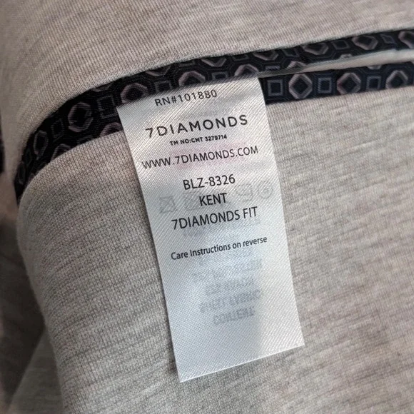 7 Diamonds Kent Blazer Mens Medium Grey Knit Stretch Sport Coat BLZ-8326 Jacket